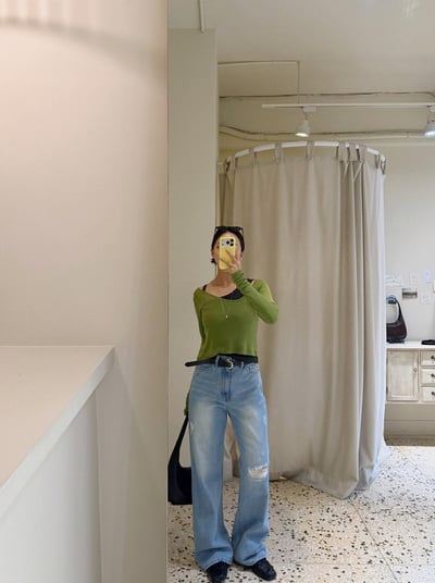 破損感微靴型褲4