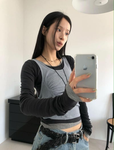 抓皺抽繩式軟紗背心 ( 4色 )3