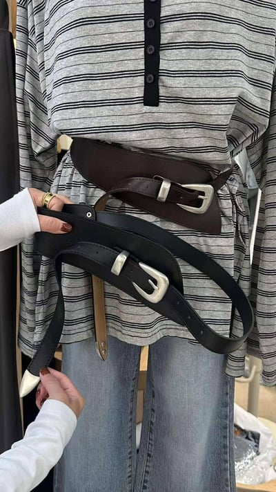 設計師牛皮造型皮帶 ( 2色 / 少量現貨 )6