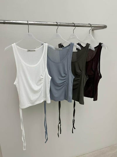 抓皺抽繩式軟紗背心 ( 4色 )22