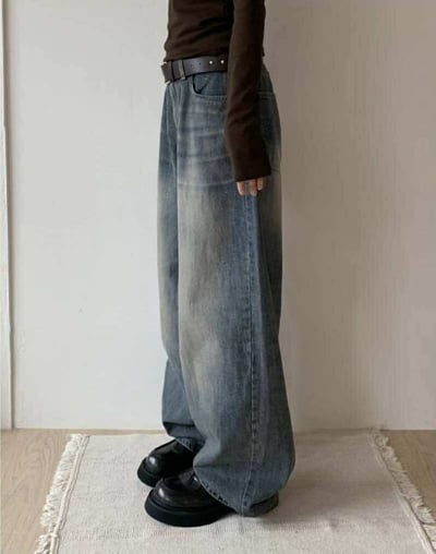 #0179率性刷色丹寧褲 ( 少量現貨 )5