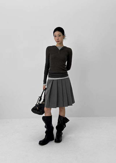 排釦連帽針織上衣 ( 3色 / 少量現貨 )18