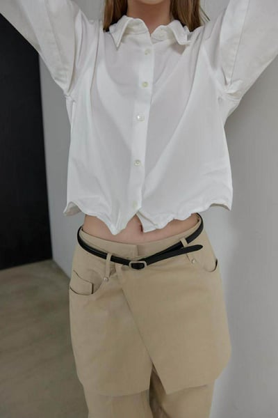 極簡無孔洞牛皮皮帶1