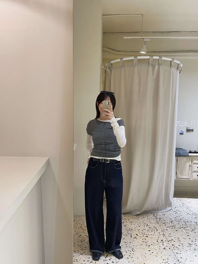 側抓皺不對稱上衣 ( 3色 )9