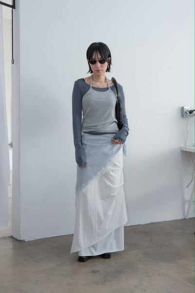 拼接蕾絲三角巾 ( 3色 )10