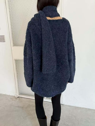 圍巾+V領毛衣SET ( 3色 )10