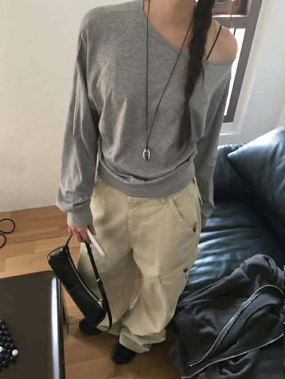 露肩縮袖上衣 ( 3色 / 少量現貨 )3