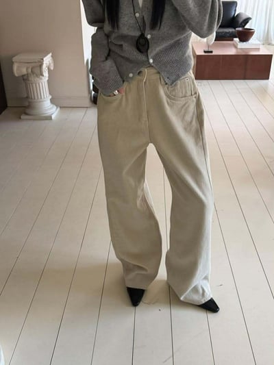 米色丹寧長褲4