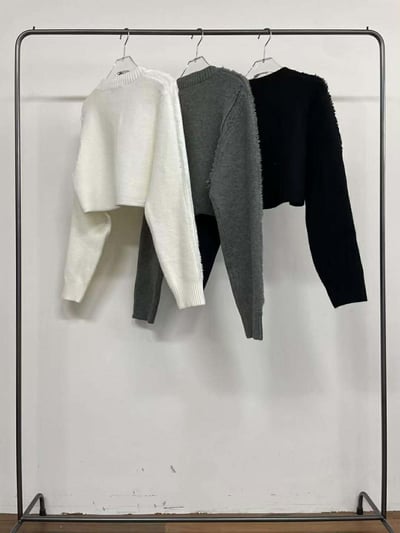 鬚鬚造型圓領針織杉 ( 3色 / 少量現貨 )17