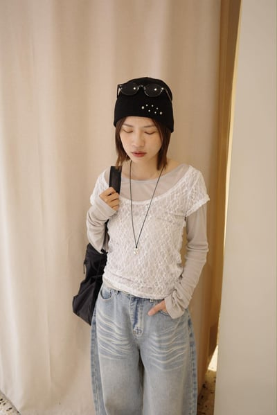 細緻蕾絲兩件式上衣 ( 3色 )4