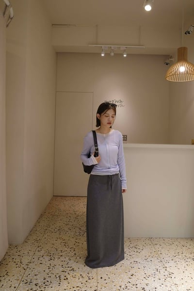 內抽繩舒服長裙 ( 2色 )2