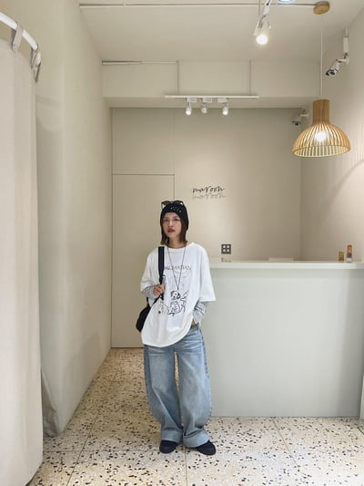 配色圓領條紋上衣 ( 4色 )6