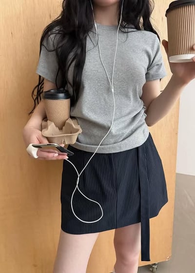 側抓皺短Ｔ( 4色 )17