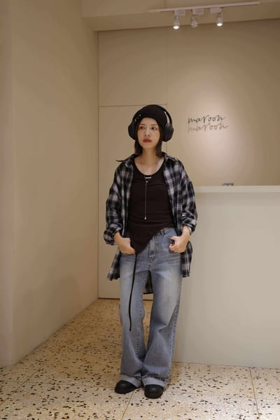 側綁帶格紋襯衫 ( 2色 / 少量現貨 )4