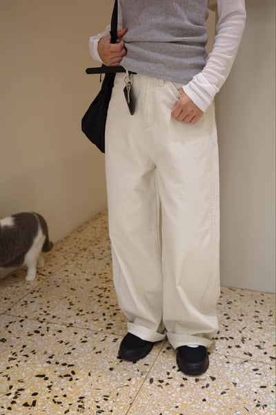 附皮帶繭型褲 ( 2色 )6