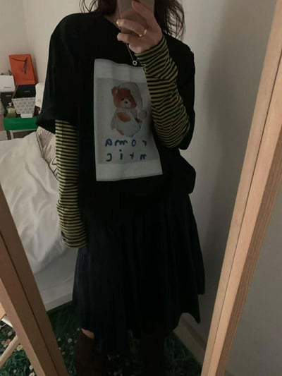 配色圓領條紋上衣 ( 4色 )22