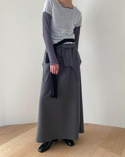 假兩件層次造型棉裙 ( 2色 )14