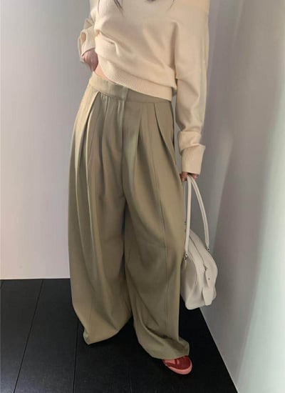 後鬆緊前打摺西褲 ( 3色 )2