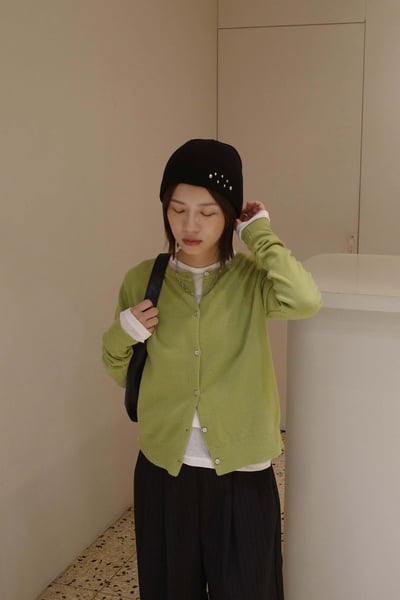 多WAY圓領排釦針織上衣 ( 6色 )5