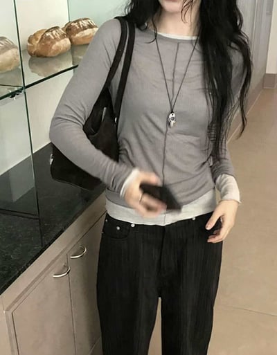 中線透膚天絲衣 ( 5色 )1