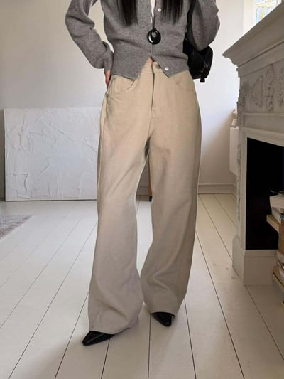 米色丹寧長褲7