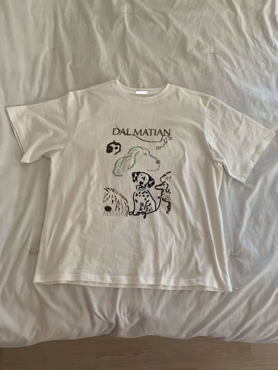 手繪感可愛小狗TEE ( 白色 )23