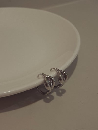 銀色雙線交疊耳環4