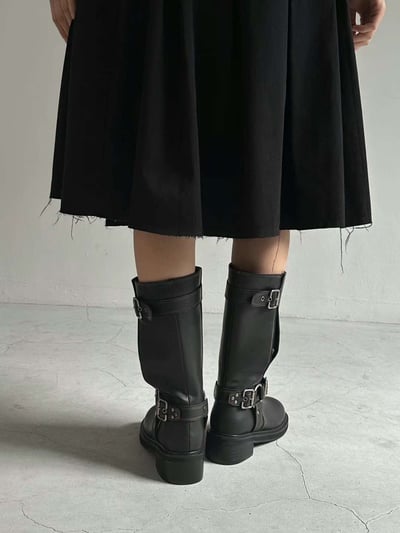 仿舊感釦環中筒靴20