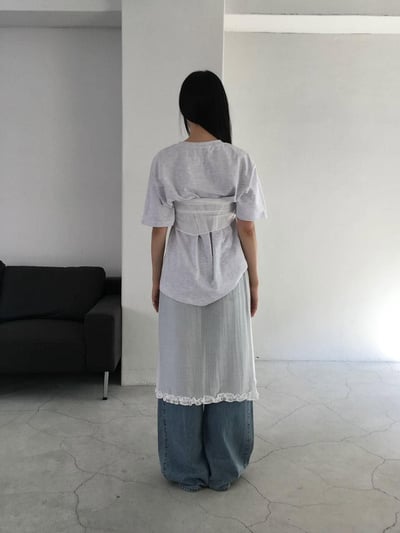 透視感造型兩件式片裙 ( 2色 )10