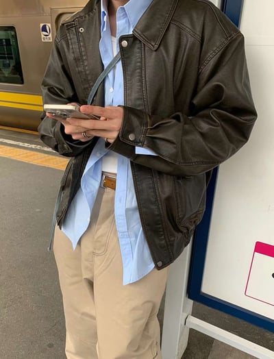 刷舊感皮夾克 ( 2色 )18