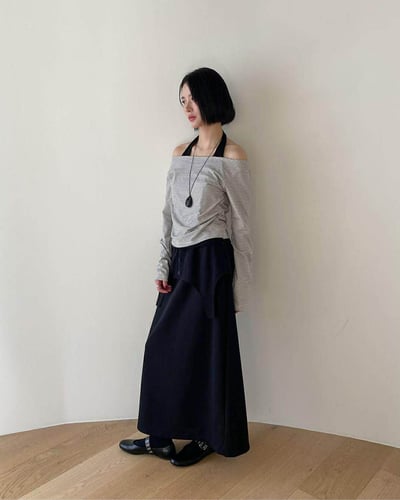 假兩件層次造型棉裙 ( 2色 )7
