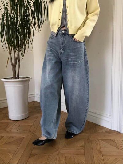 刷痕感丹寧褲 ( 3色 )12