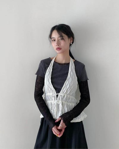 泡泡紗繞頸背心 ( 2色 )9