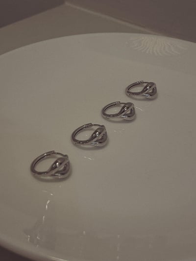 銀色雙線交疊耳環7