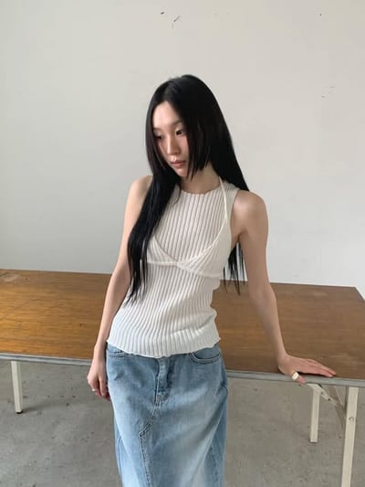 坑條造型背心  ( 3色 )9