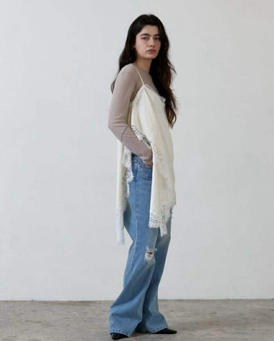 破損感微靴型褲8