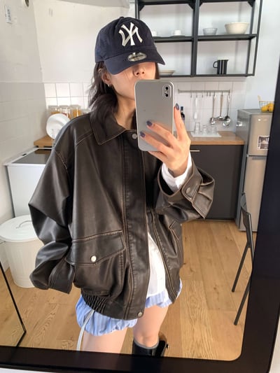 刷舊感皮夾克 ( 2色 )5