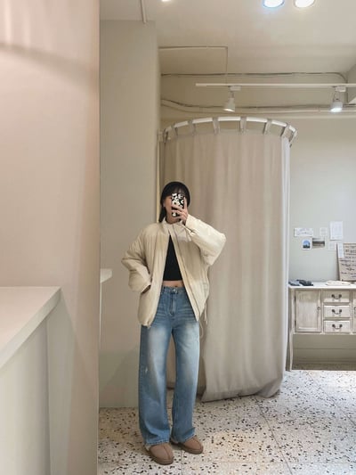 可束素面鋪棉外套 ( 2色 )15