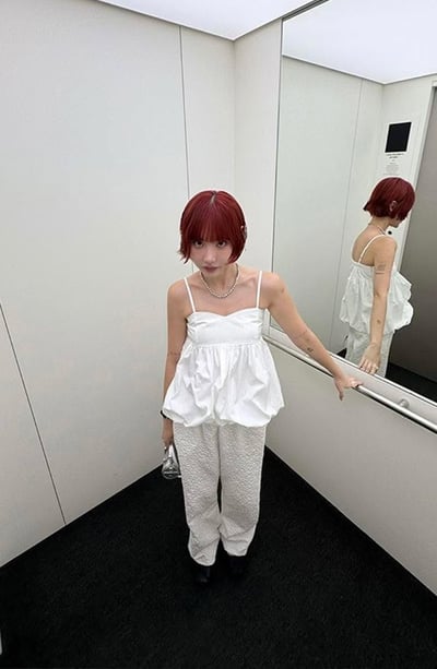 澎澎感細肩可調上衣 ( 黑色現貨 )5