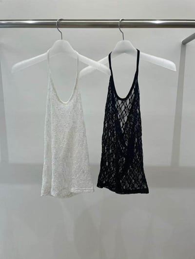 透感蕾絲繞頸背心 ( 2色 )5