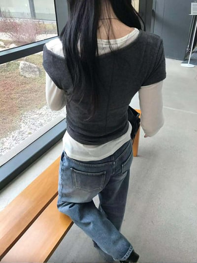 側抓皺不對稱上衣 ( 3色 )7