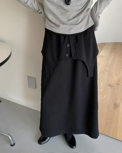 假兩件層次造型棉裙 ( 2色 )9