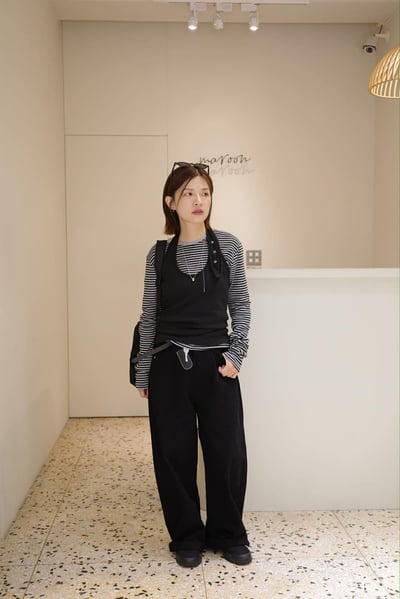 附皮帶繭型褲 ( 2色 )16