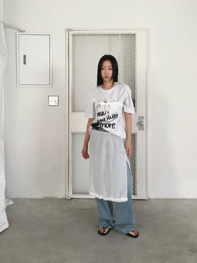 透視感造型兩件式片裙 ( 2色 )8