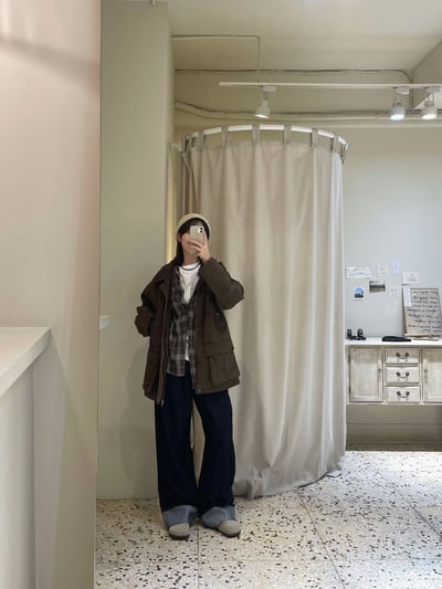 側綁帶格紋襯衫 ( 2色 / 少量現貨 )9