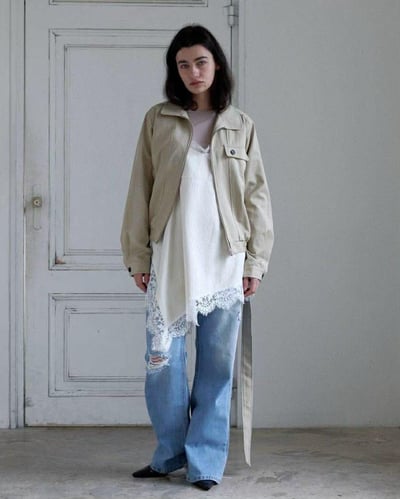 破損感微靴型褲6