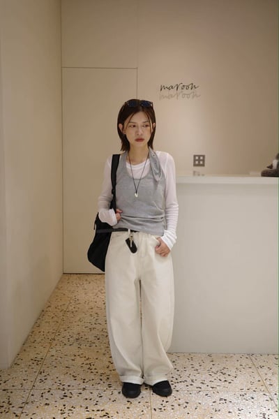 附皮帶繭型褲 ( 2色 )5