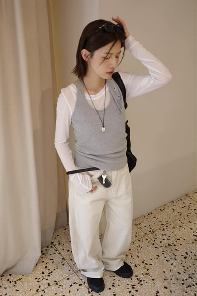 附皮帶繭型褲 ( 2色 )3