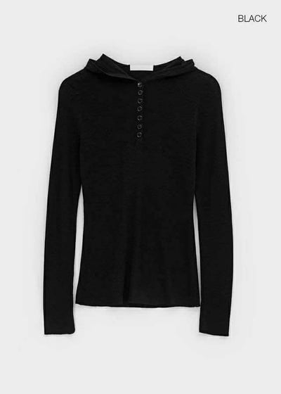 排釦連帽針織上衣 ( 3色 / 少量現貨 )22