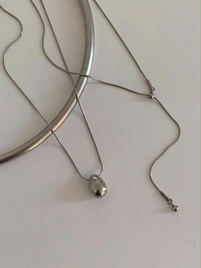銀色水滴項鍊 ( 少量現貨 )1